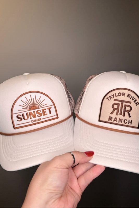 Sunset Chaser - Embroidered Patch on Trucker Hat