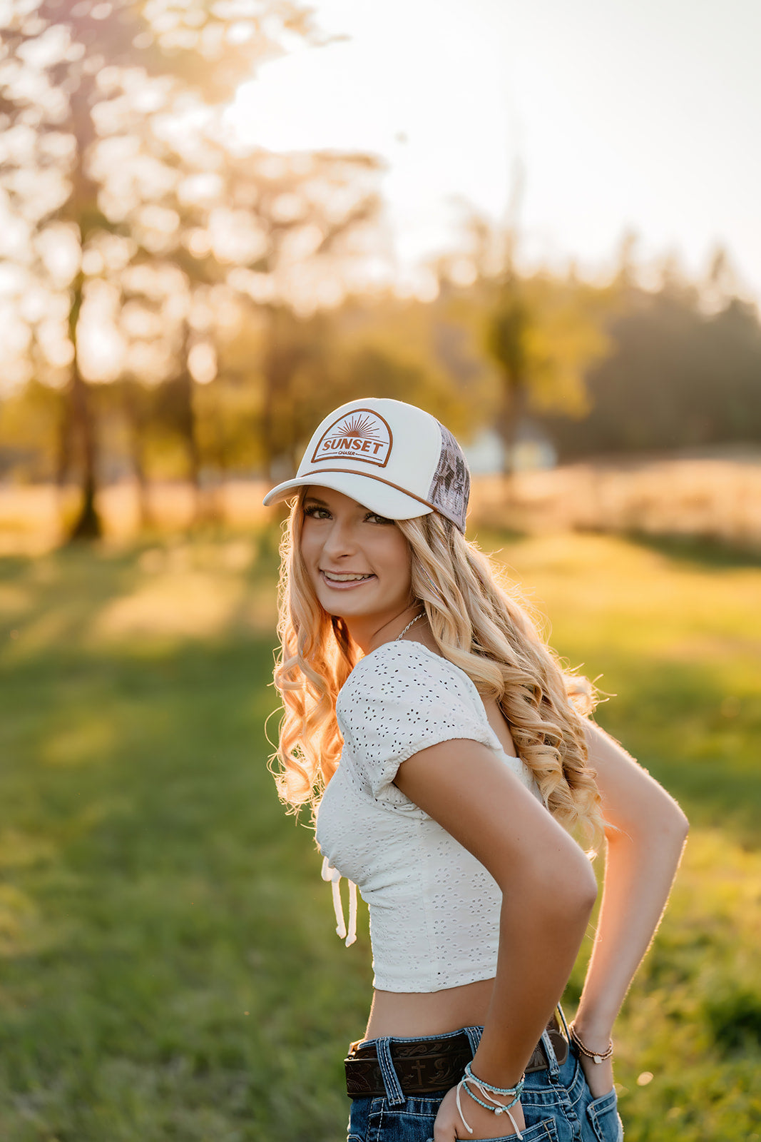 Sunset Chaser - Embroidered Patch on Trucker Hat