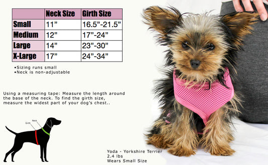 Comfort Mesh Dog Harness by cuteNfuzzy® with Six Month Warranty