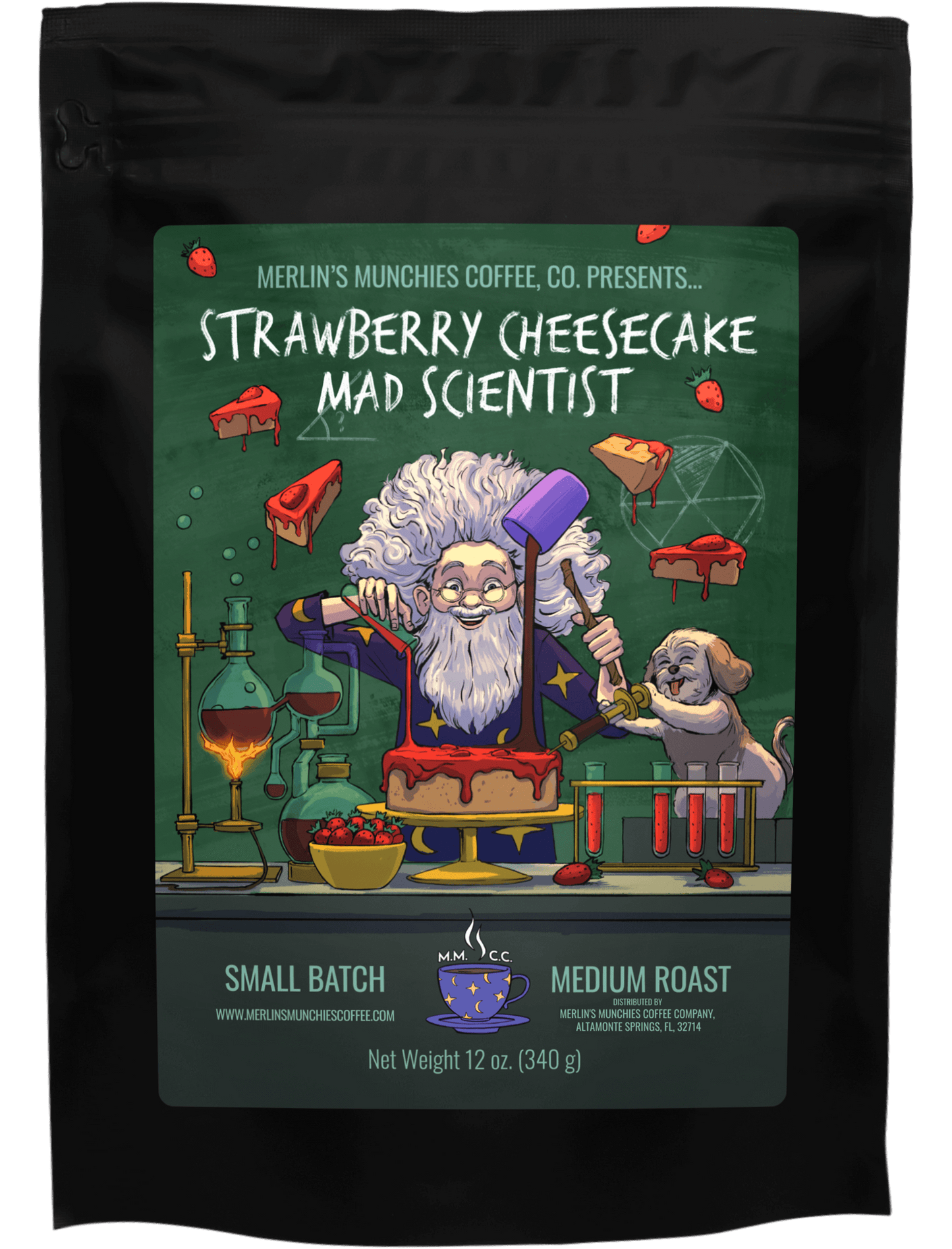 DECAF Strawberry Cheesecake Mad Scientist 12oz