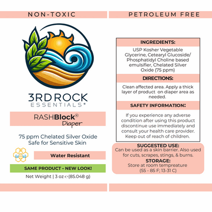 RASHBlock® Diaper - 75ppm Silver Gel Water Resistant 3oz