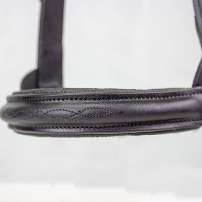Derby Originals Premium Raised Padded Leather Cattle Show Halter, Small/Medium/Large, Adjustable Fit with 48" Lead and 14" Chain, Durable Hardware, 1-Year Warranty