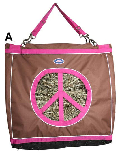Derby Originals Top Load Peace Sign Hanging Horse Hay Bag with 13" Diameter Opening with 6 Month Warranty