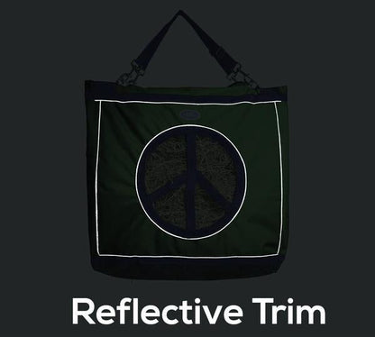 Derby Originals Top Load Peace Sign Hanging Horse Hay Bag with 13" Diameter Opening with 6 Month Warranty
