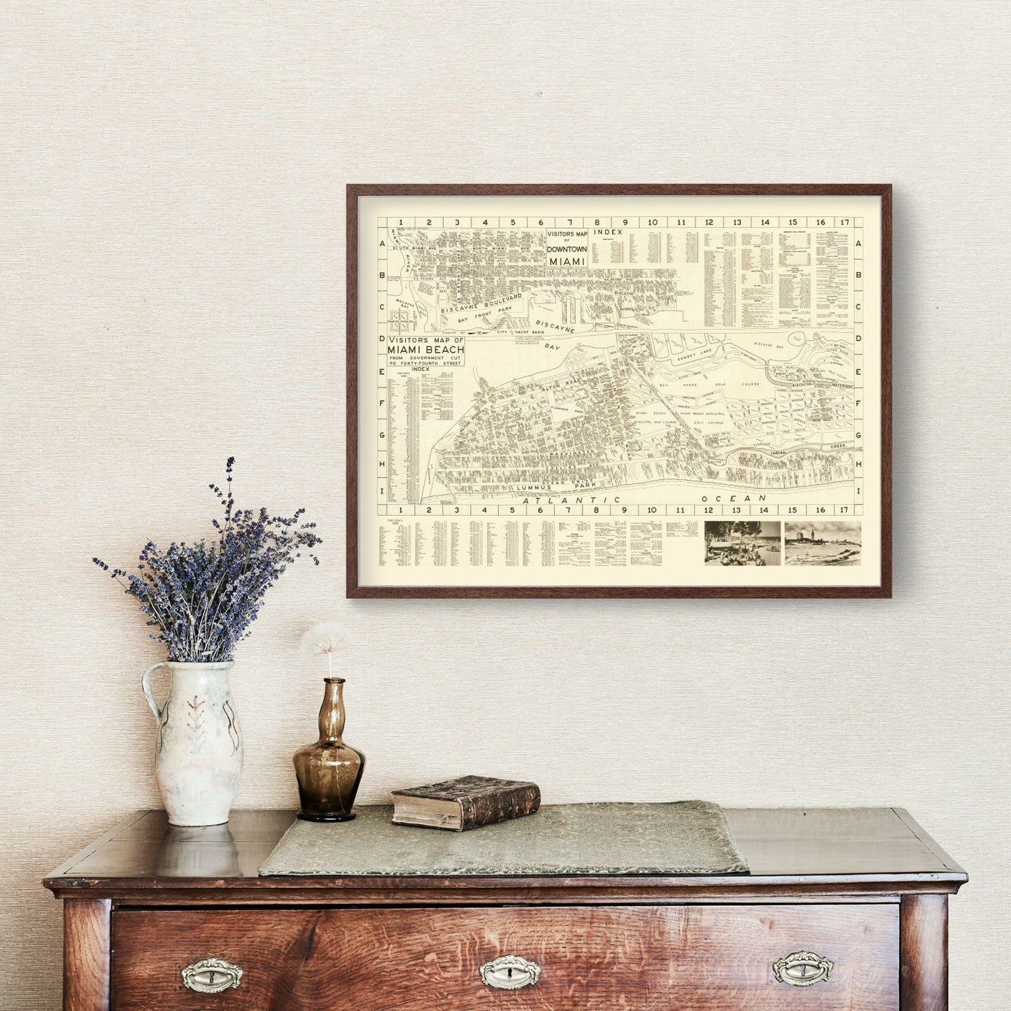 Vintage Map of Miami Beach, Florida 1935