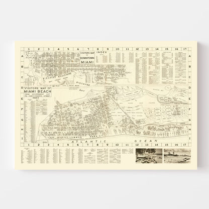 Vintage Map of Miami Beach, Florida 1935