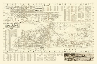 Vintage Map of Miami Beach, Florida 1935