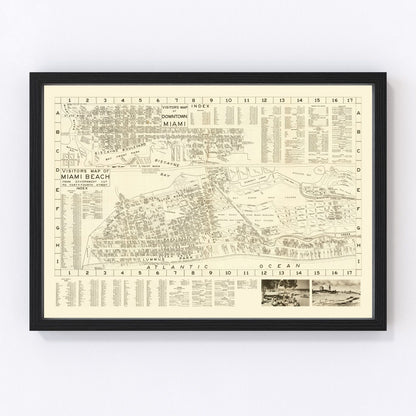 Vintage Map of Miami Beach, Florida 1935