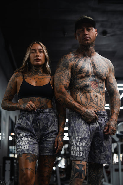 Men's Mesh Lifestyle Shorts | 5.5"- Lift Heavy Pray Hard Deadwood