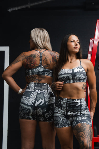 Y-Back Sports Bra | Pew Pew Paisley
