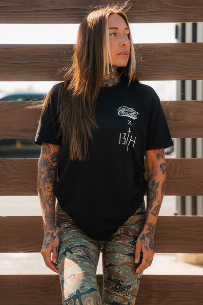 Lift Heavy. Pray Hard. - Black Tee