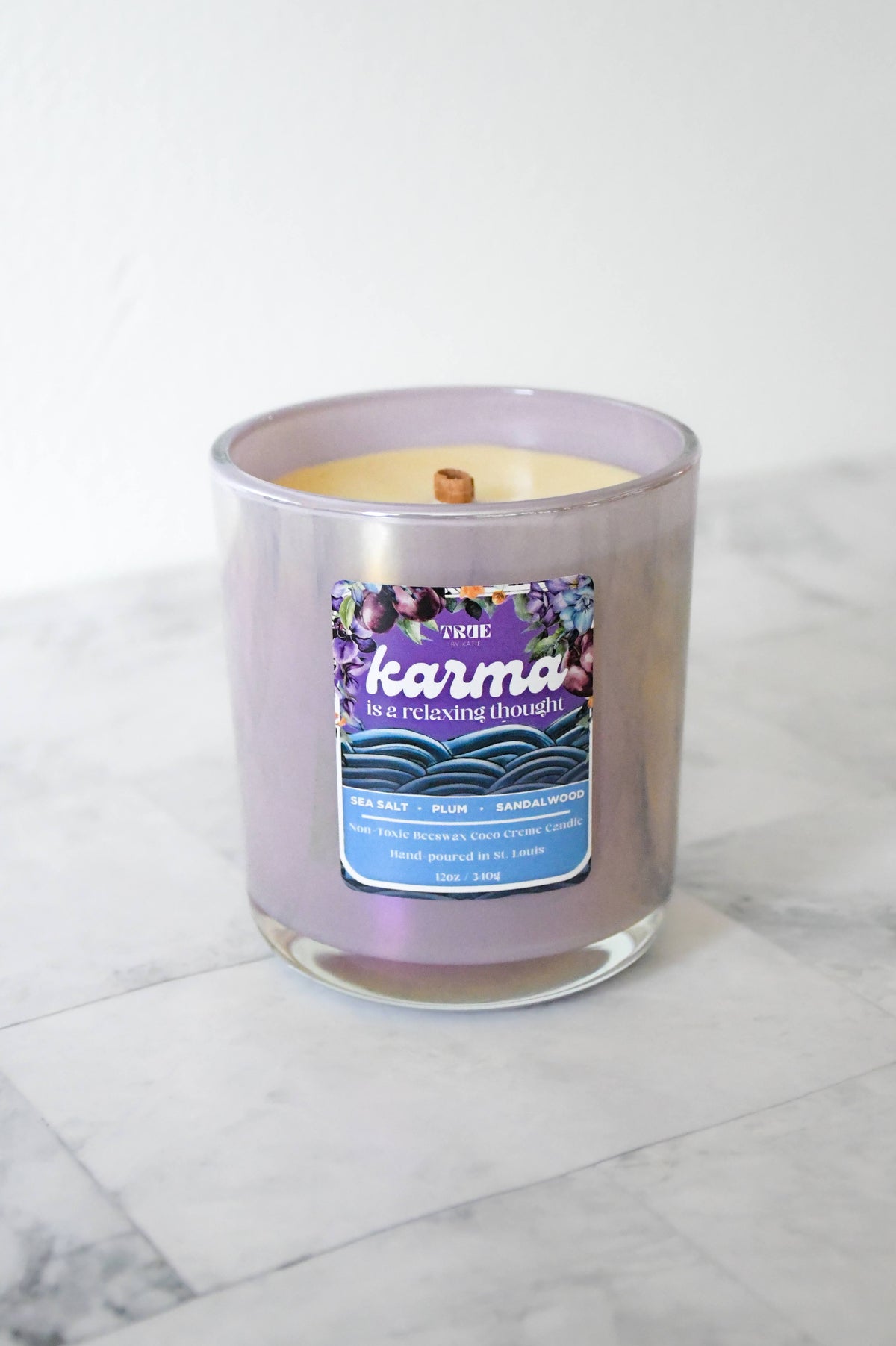 Karma is a Relaxing Thought Refillable Candle NEW Color Available