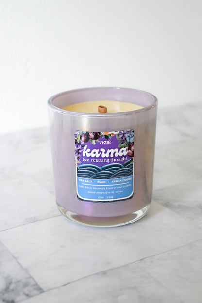 Karma is a Relaxing Thought Refillable Candle NEW Color Available