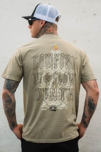 Comfort is a Slow Death - Tan Premium Tee