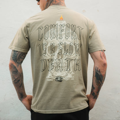 Comfort is a Slow Death - Tan Premium Tee