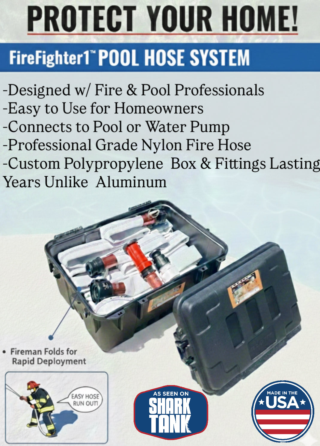 100ft FireFighter1™ Fire Hose - 50/50 Version
