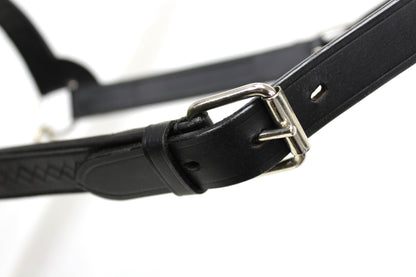 Derby Originals Premium Fancy Stitch Flat Leather Cattle Show Halter – Adjustable Fit with 48" Lead and 14" Chain, Small/Medium/Large – 1-Year Warranty