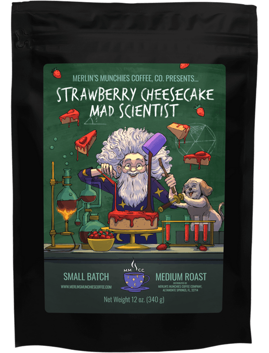 DECAF Strawberry Cheesecake Mad Scientist 12oz