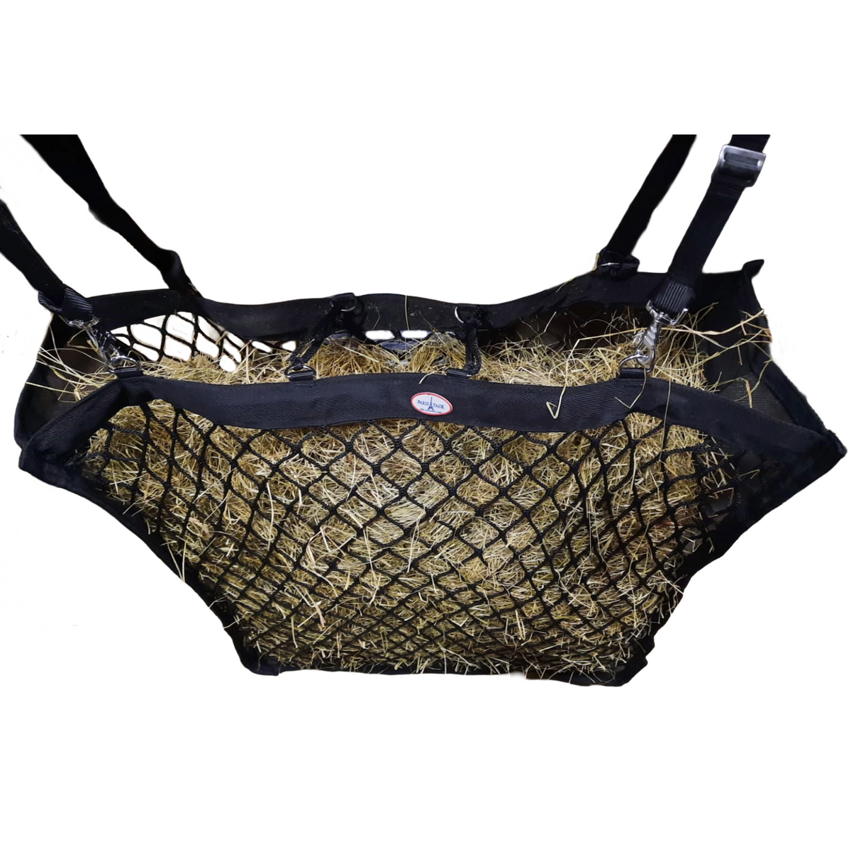 Paris Tack XL Knotless Slow Feed Hay Net – Double-Sided Design with 1000D Mesh Sides, Soft on Muzzles, Holds 6 Flakes