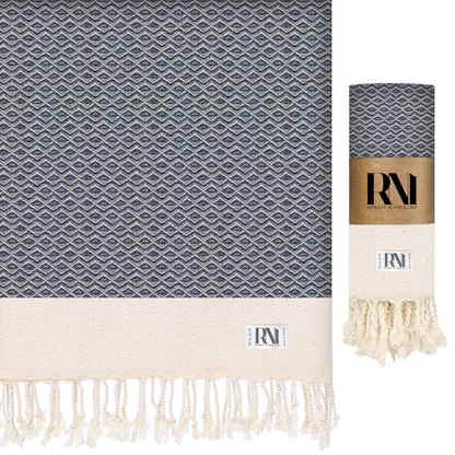 Boho Diamond Turkish Peshtemal Beach Bath Gym Yoga Luxe Soft Weave Turkish Towel
