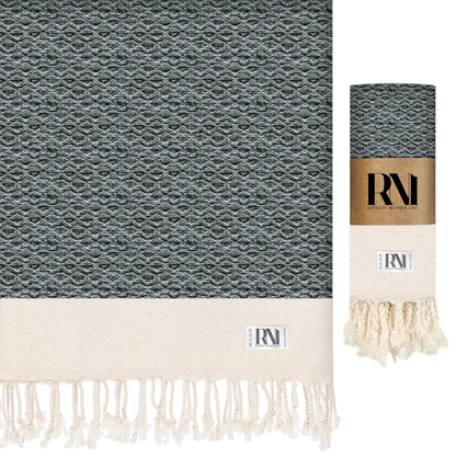 Boho Diamond Turkish Peshtemal Beach Bath Gym Yoga Luxe Soft Weave Turkish Towel