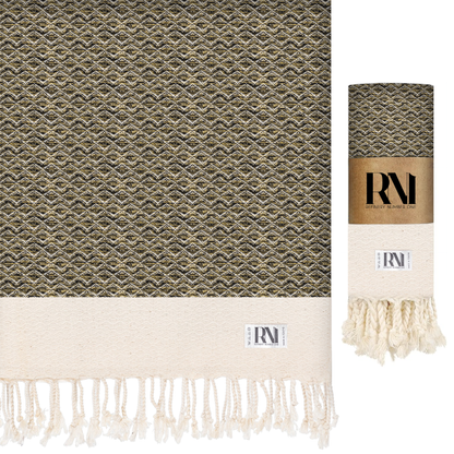 Boho Diamond Turkish Peshtemal Beach Bath Gym Yoga Luxe Soft Weave Turkish Towel