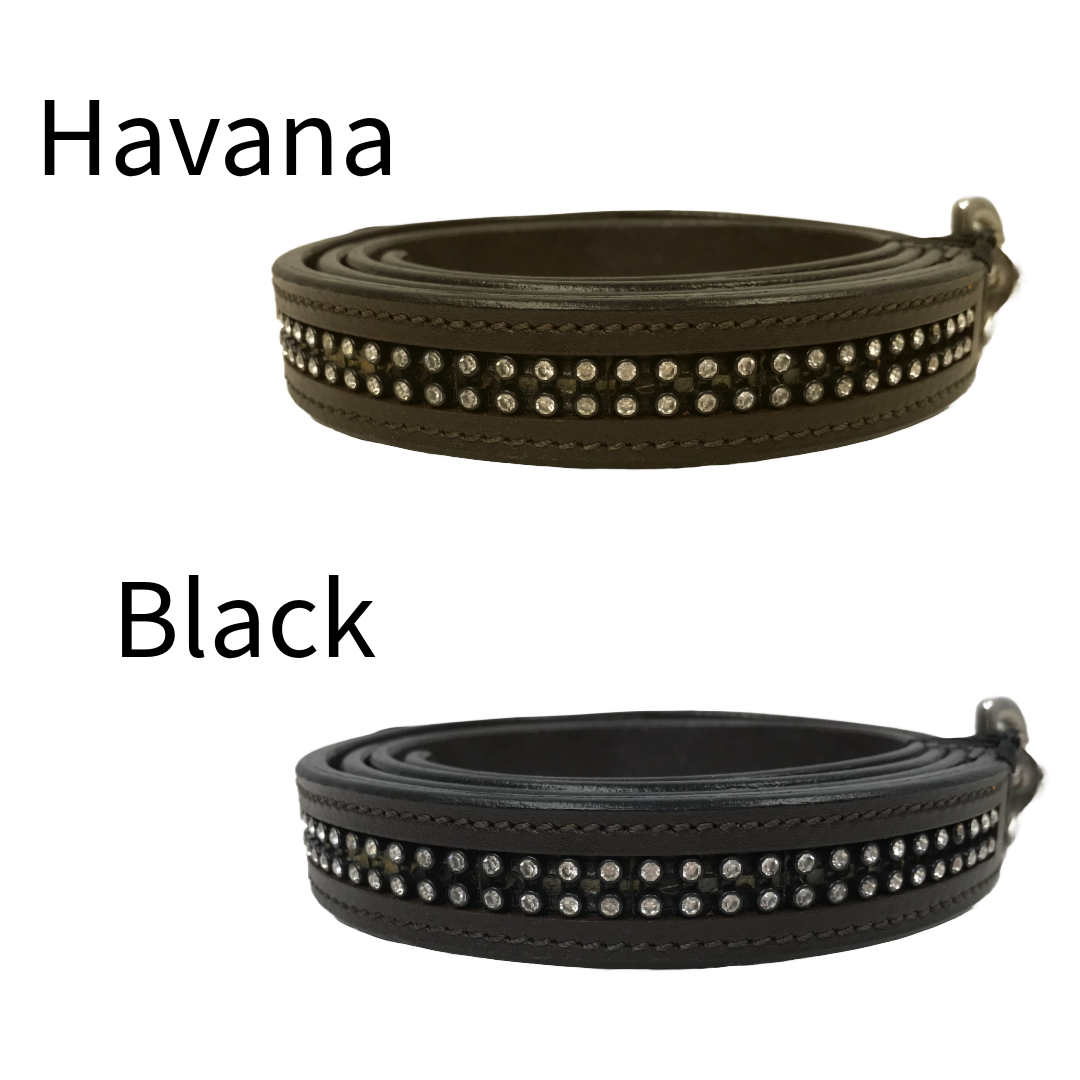 Derby Originals Multipurpose Crystal Inlay Leather Lead for Cattle, Horse or Dog with Chain and Swivel Snap-One Year Limited Warranty