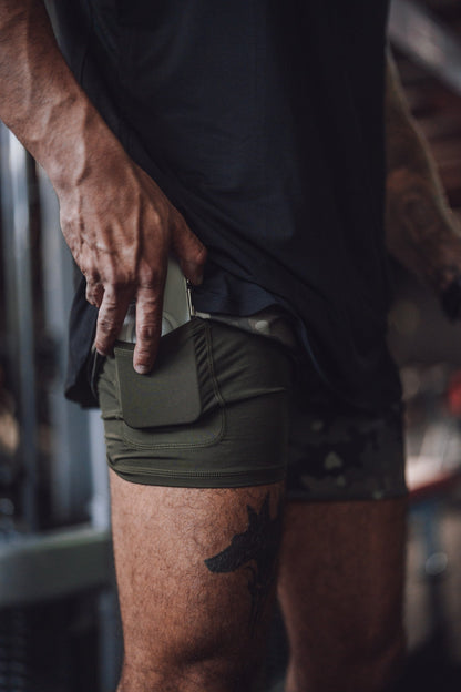 MEN'S | HYBRID SHORT : EVERGREEN CAMO