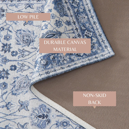 Floral Machine Washable Accent Runner 2'4" x 7' - Matra Collection