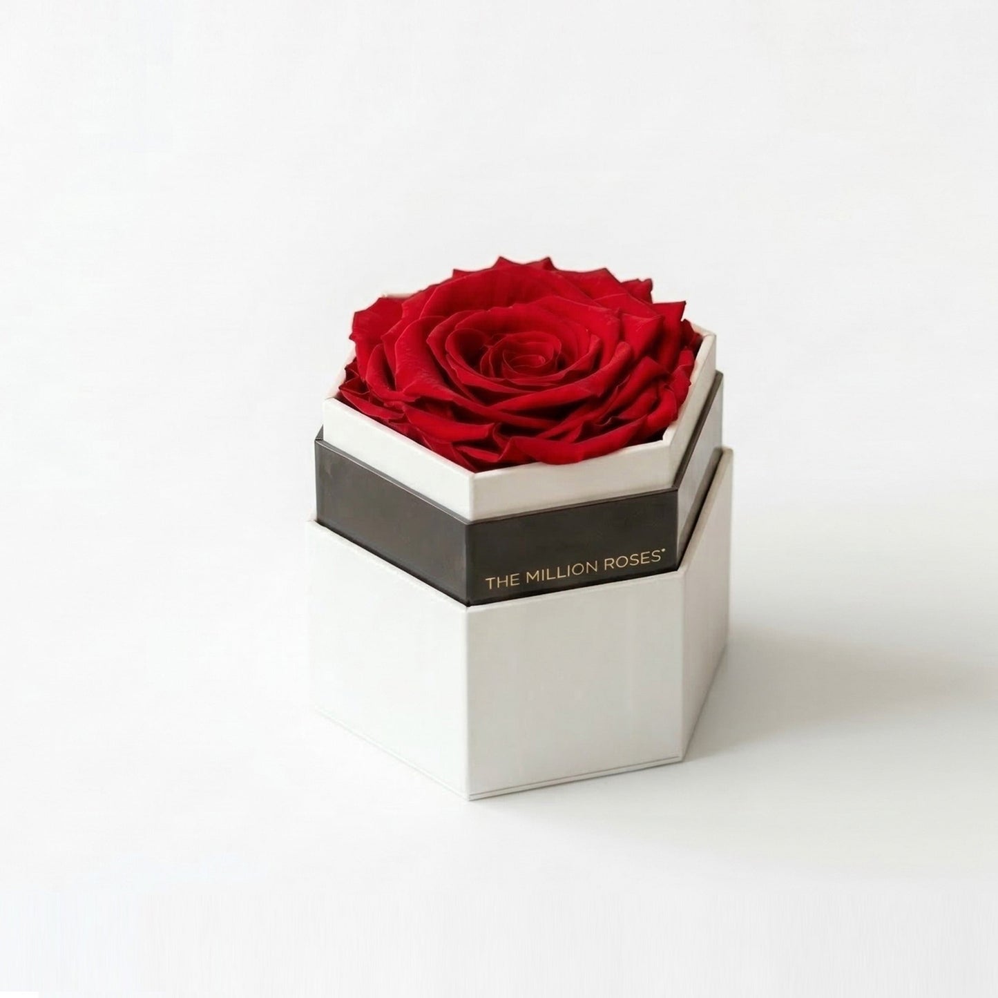 One in a Million™ White Hexagon Box | Red Rose
