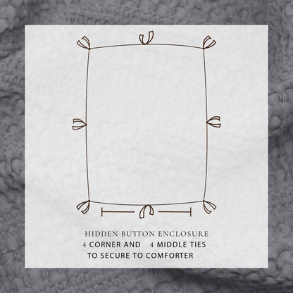 100% Cotton Honeycomb Waffle Duvet Set - Mattea Collection