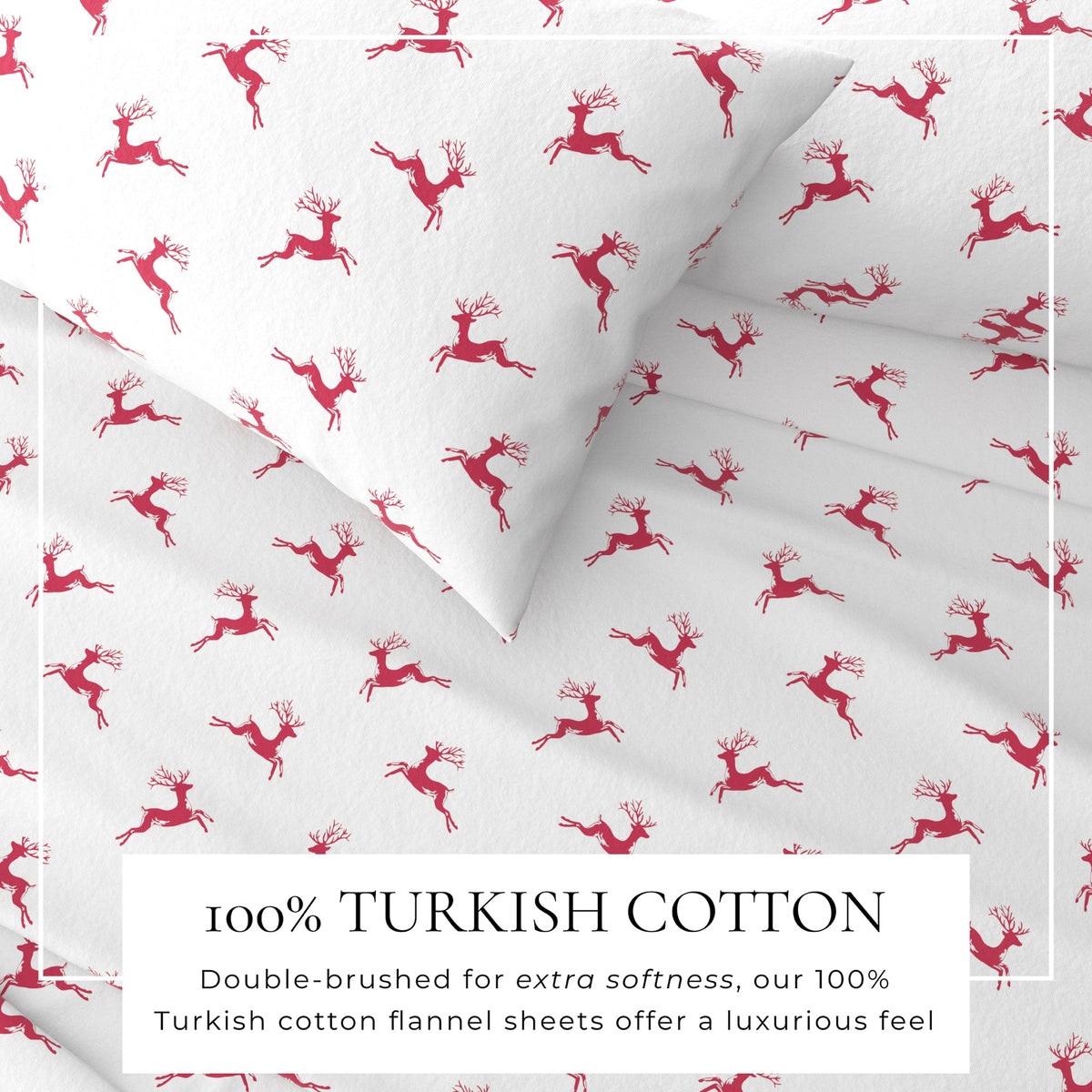 Turkish Cotton Christmas Flannel Sheet Set - Whittaker Collection