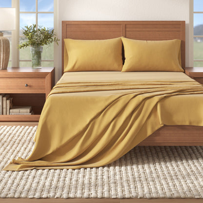 Cotton Solid Flannel Sheet - Nordic Collection
