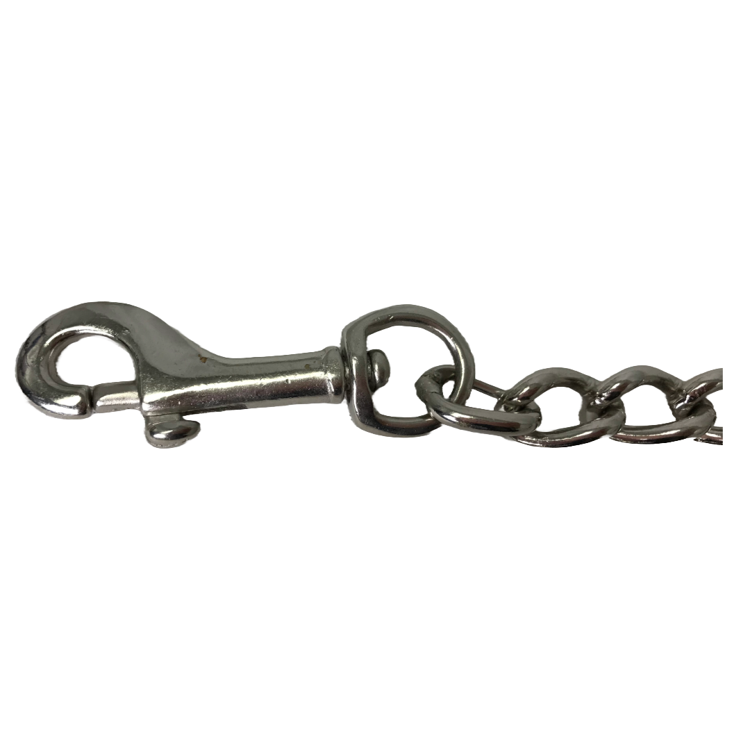 Derby Originals Multipurpose Fancy Stitch Black Leather Lead for Cattle, Horse or Dog with Chain and Swivel Snap-One Year Limited Warranty