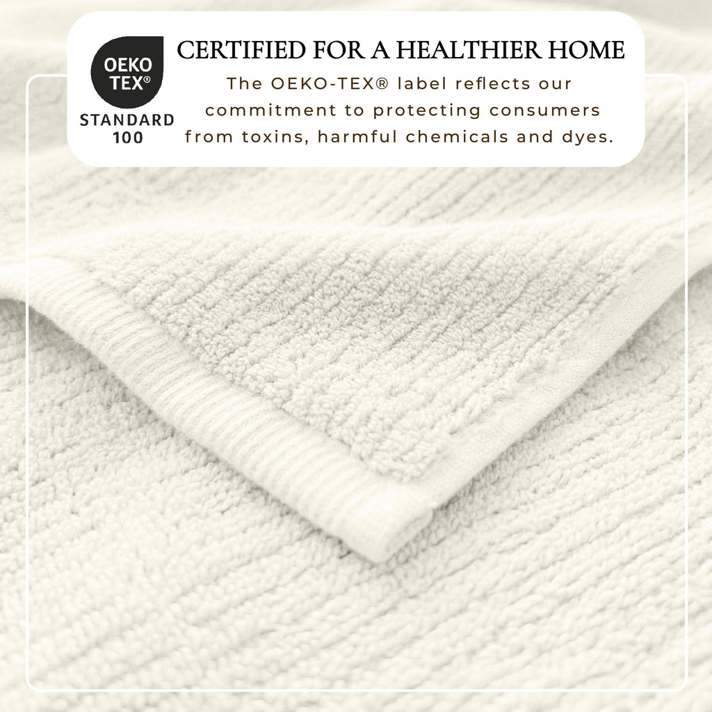 Turkish Cotton Ribbed 6-Piece Bath Towel Set - Georgiana Collection
