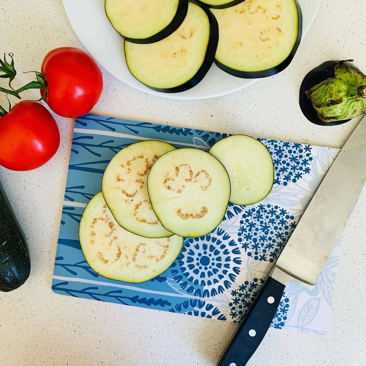 Sustainable Cutting Board | Bloom in Blue